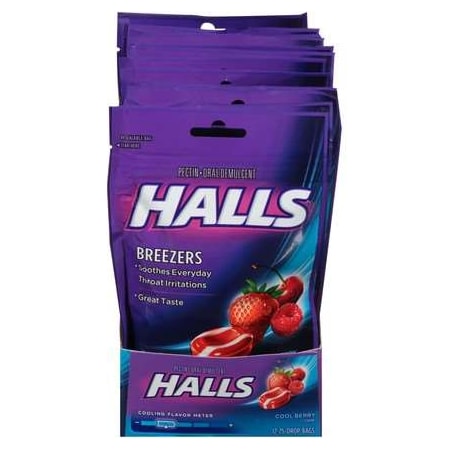 Halls Halls Breezers Cool Berry Cough Drops 25 Count, PK48 62158